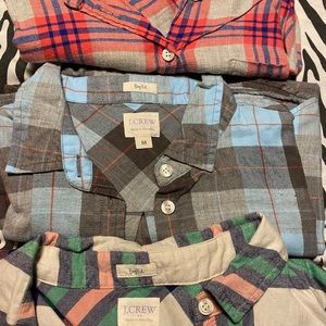 Pack of 3(!!!) J crew ladies flannel shirts